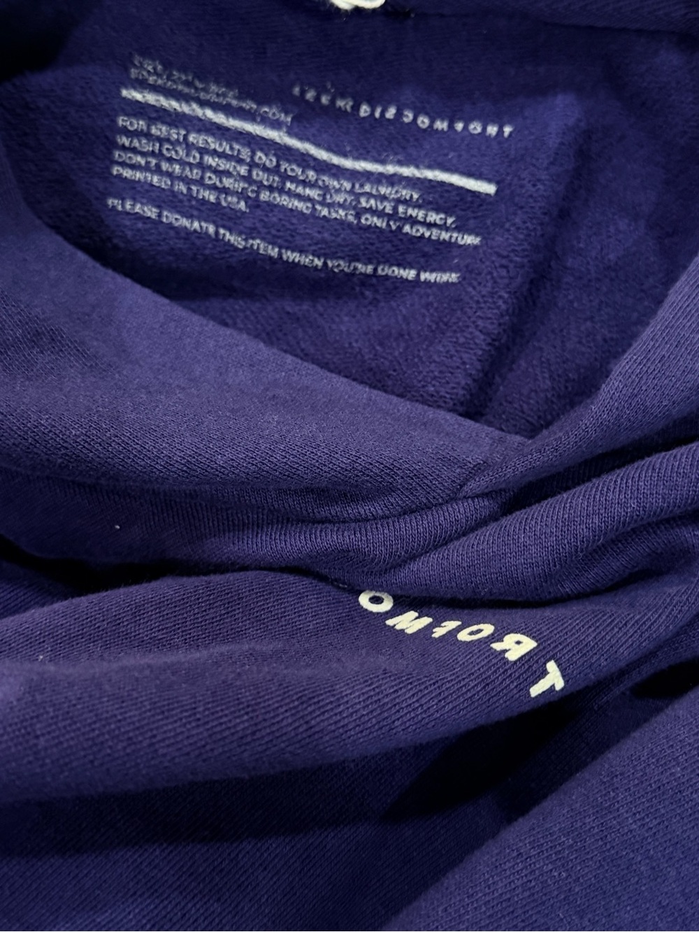 Organic Cotton Seek Discomfort Men's Deep Purple Hoodie Sweatshirt. - Picture 11 of 11